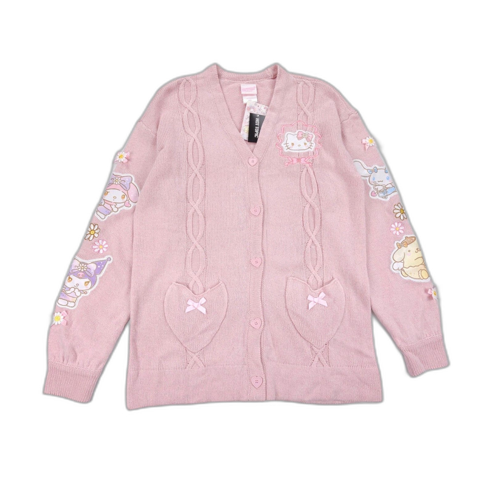 NWT Hello Kitty Cupid Heart Cardigan Lolita Kidcore Preppy Soft Girl Academia